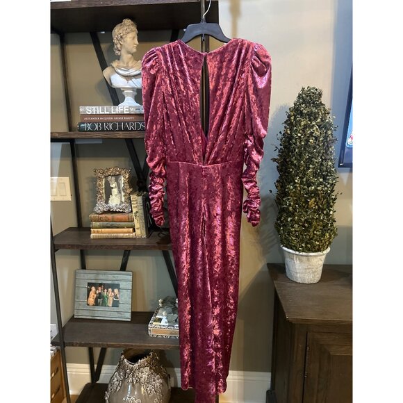 Ronny Kobo Velvet Alicia Dress Wine Purple Red Womens Size Medium - Picture 9 of 12
